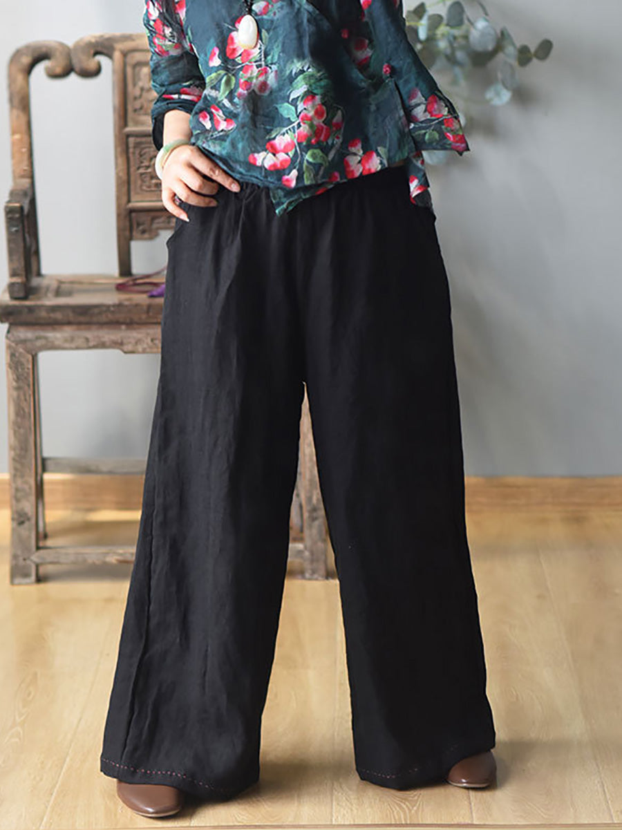 Spring Wide-leg Linen Pants Kl1010