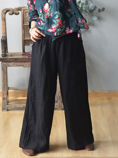 Spring Wide-leg Linen Pants Kl1010
