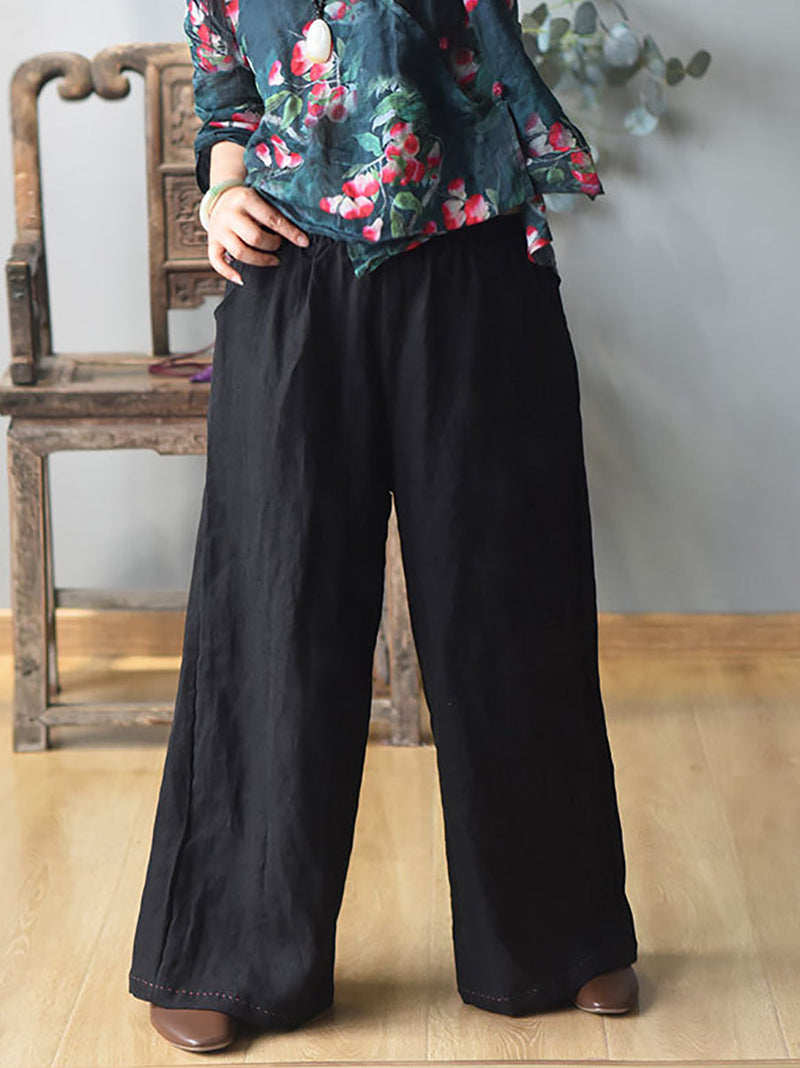 Spring Wide-leg Linen Pants Kl1010
