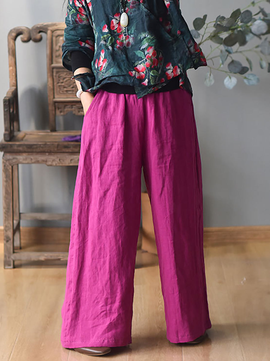 Spring Wide-leg Linen Pants Kl1010