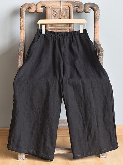 Spring Wide-leg Linen Pants Kl1010