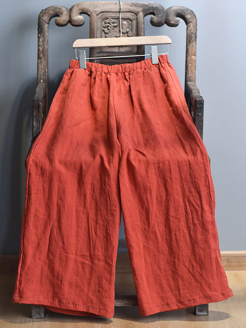 Spring Wide-leg Linen Pants Kl1010