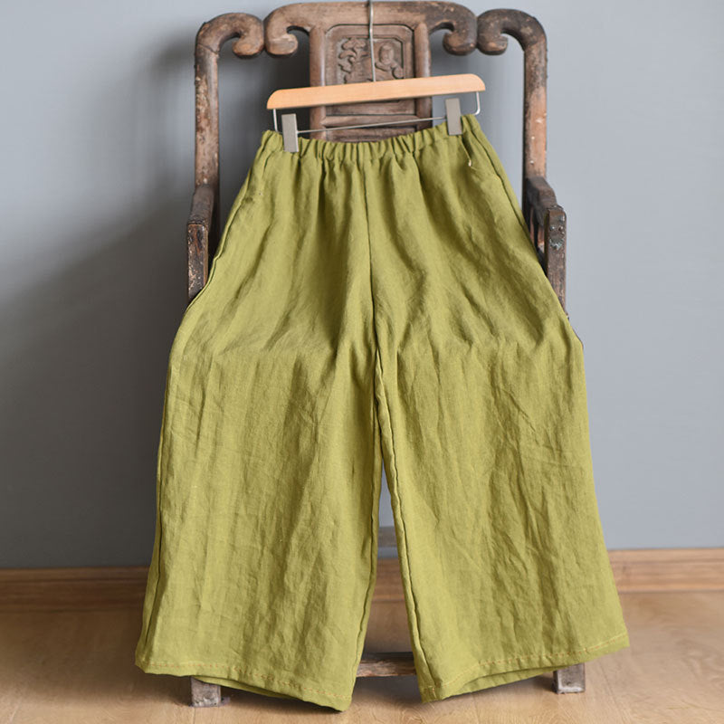 Spring Wide-leg Linen Pants Kl1010