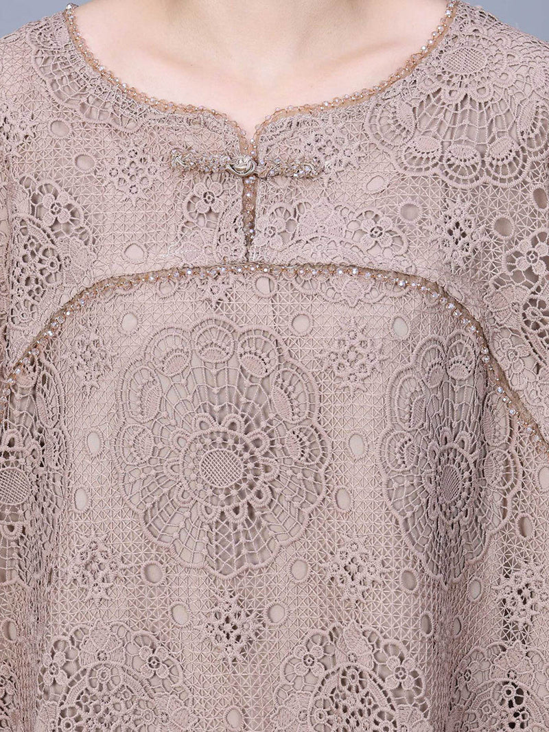 Summer Artsy Lace Spliced Maxi Dress Kl1017