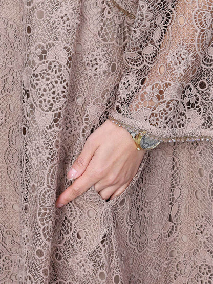 Summer Artsy Lace Spliced Maxi Dress Kl1017