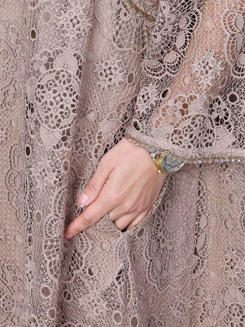 Summer Artsy Lace Spliced Maxi Dress Kl1017