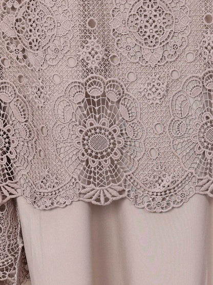 Summer Artsy Lace Spliced Maxi Dress Kl1017