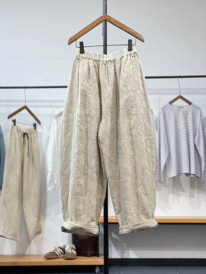 Flower Jacquard Loose Pants Kl1019