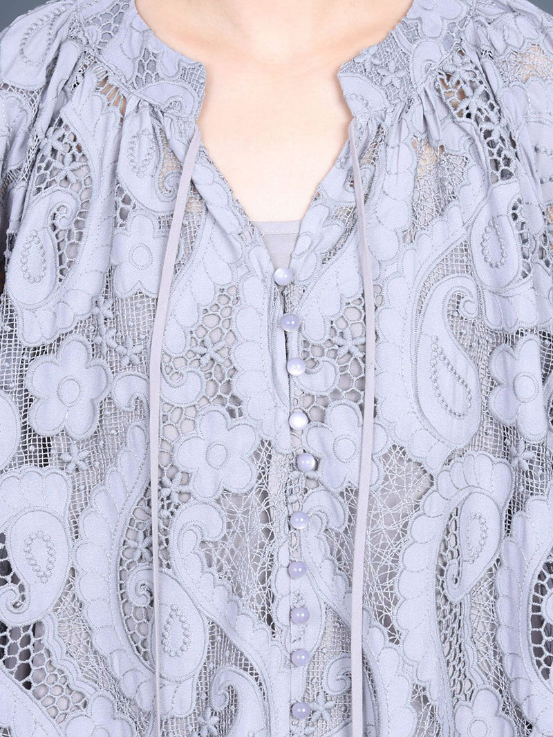 Summer Artsy Cutout Lace Maxi Dress Ll059