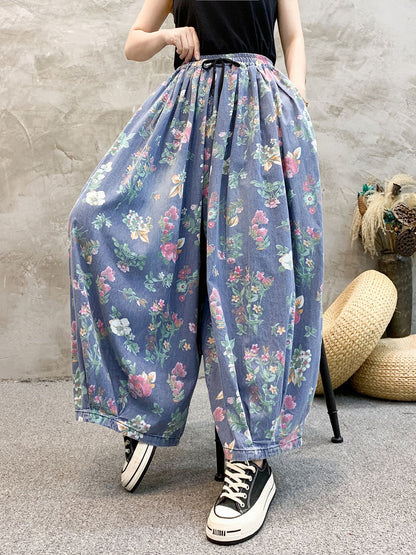Artsy Summer Denim Wide-leg Pants Kl1055