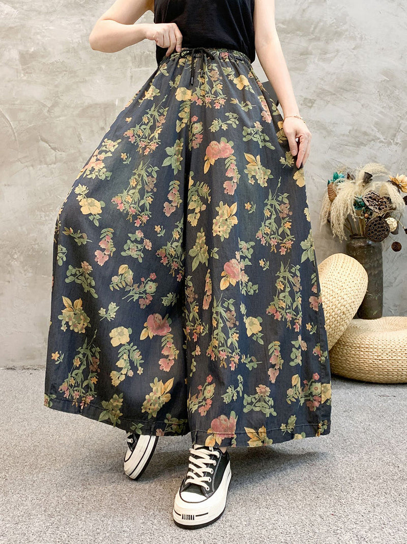 Artsy Summer Denim Wide-leg Pants Kl1055