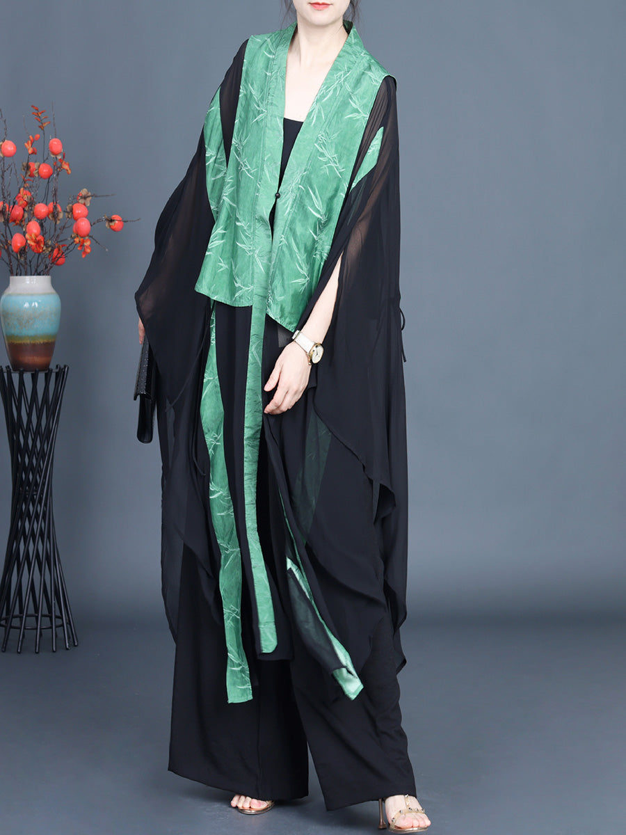 Leaf Jacquard Spliced Summer Outwear Pa1035