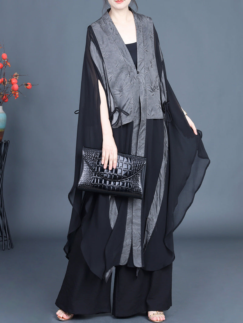 Leaf Jacquard Spliced Summer Outwear Pa1035
