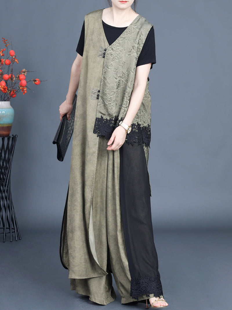 Summer Irregular Spliced Vest+pants Kl1014