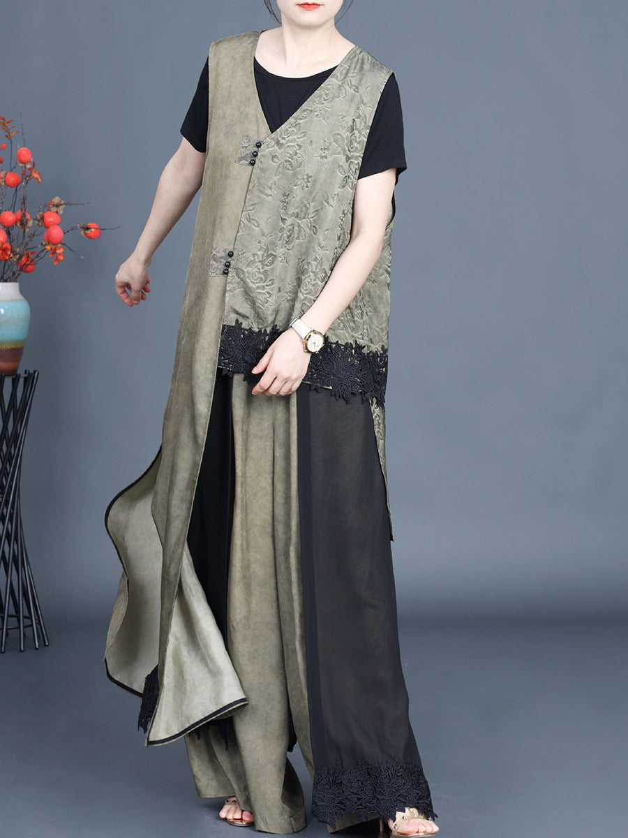 Summer Irregular Spliced Vest+pants Kl1014