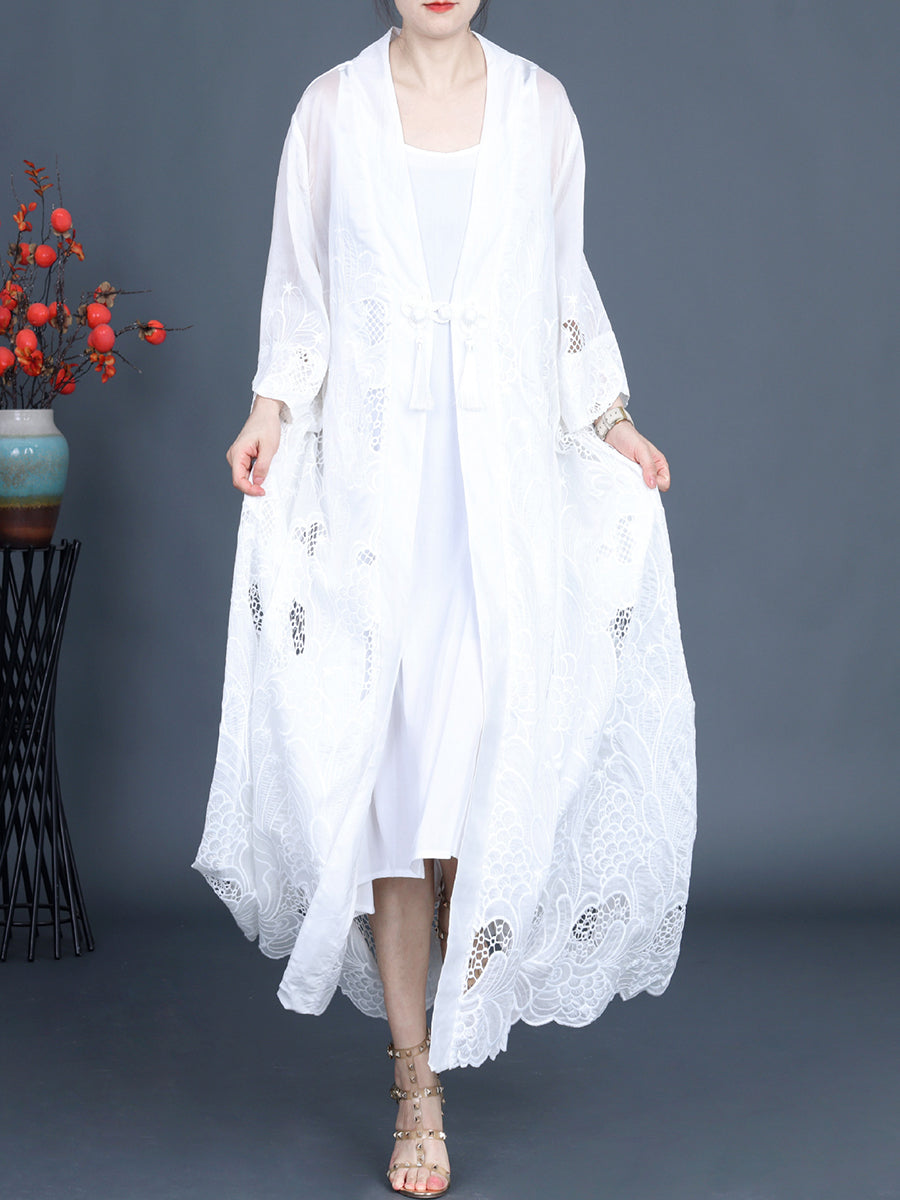 Summer Cutout Tassel Vest Dress+outwear Kl1016