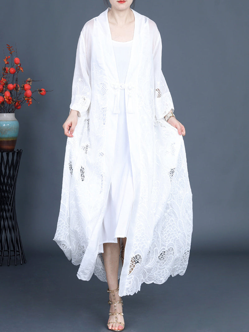 Summer Cutout Tassel Vest Dress+outwear Kl1016