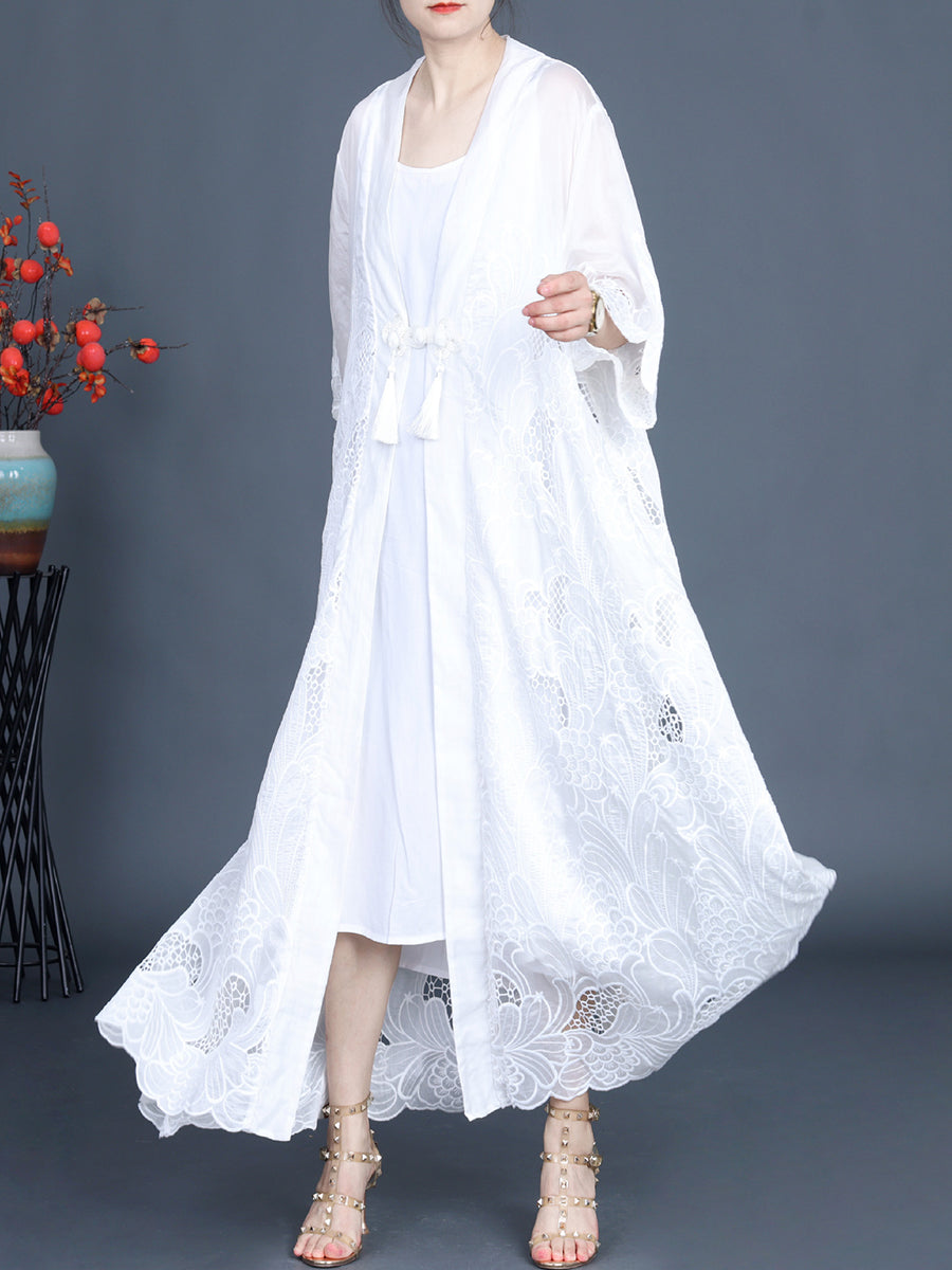 Summer Cutout Tassel Vest Dress+outwear Kl1016