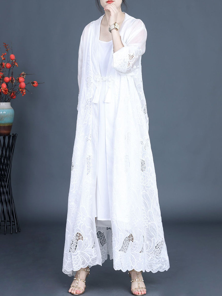 Summer Cutout Tassel Vest Dress+outwear Kl1016