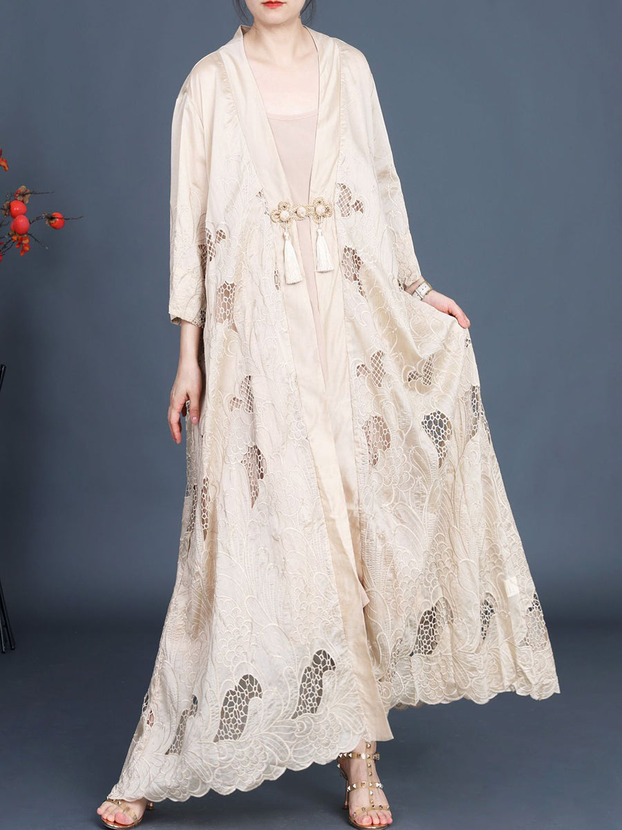 Summer Cutout Tassel Vest Dress+outwear Kl1016