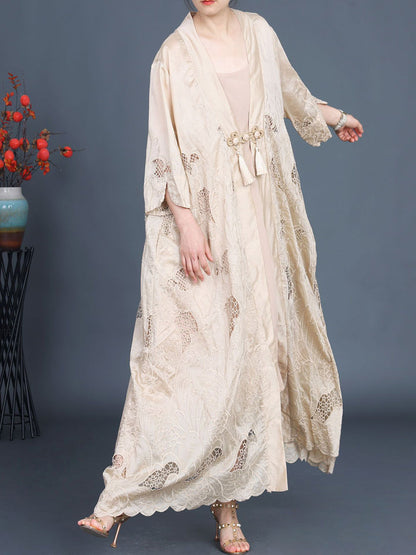 Summer Cutout Tassel Vest Dress+outwear Kl1016