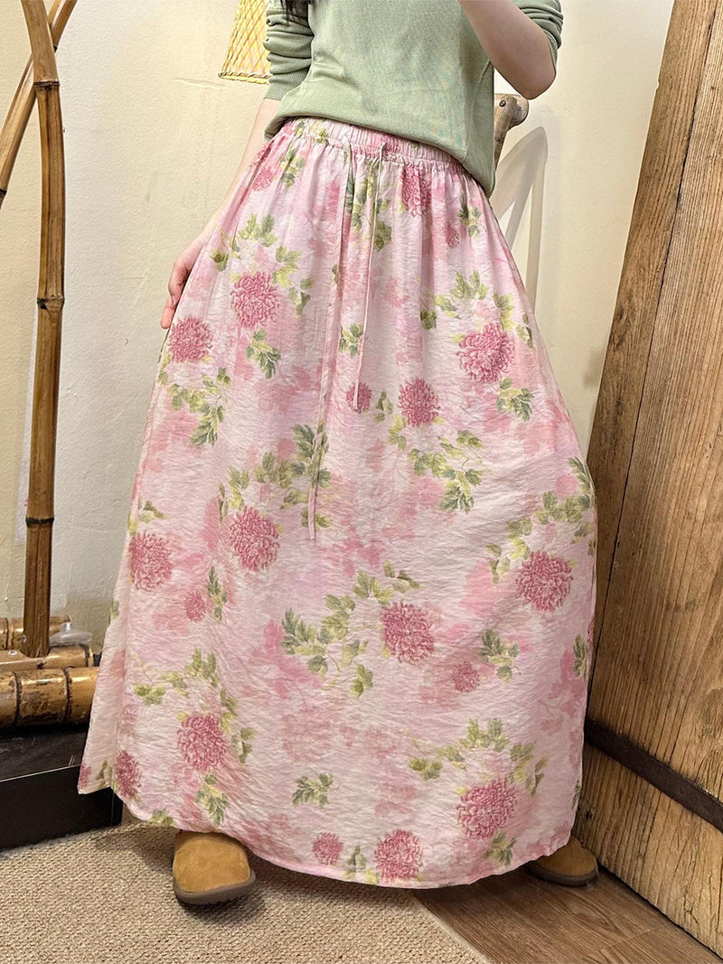 Summer Linen Dual-side Loose Skirt Sc1048
