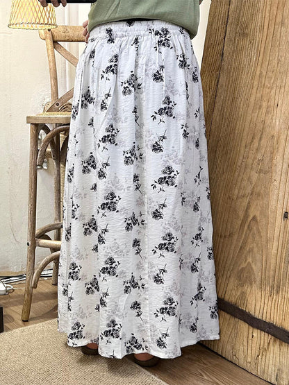 Summer Linen Dual-side Loose Skirt Sc1048