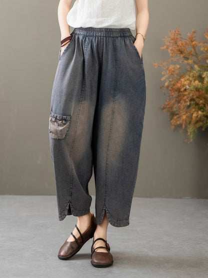 Summer Spliced Denim Shirt+pants Xx1035