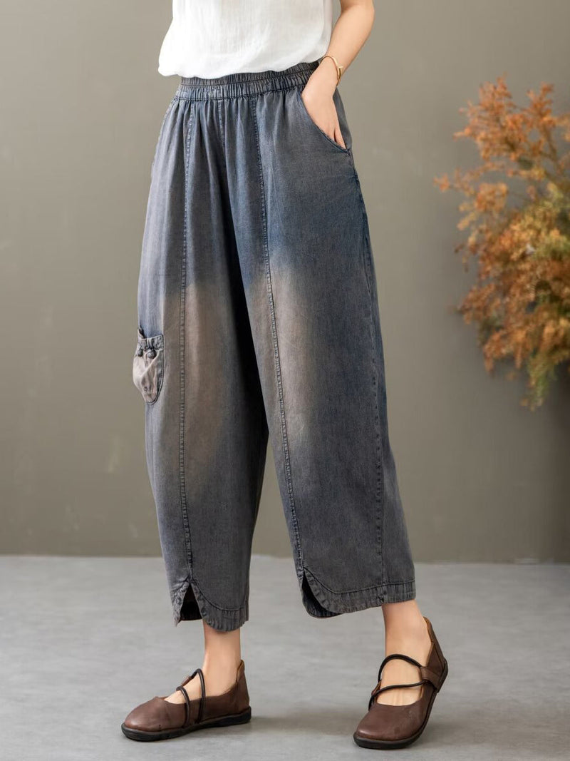 Summer Spliced Denim Shirt+pants Xx1035