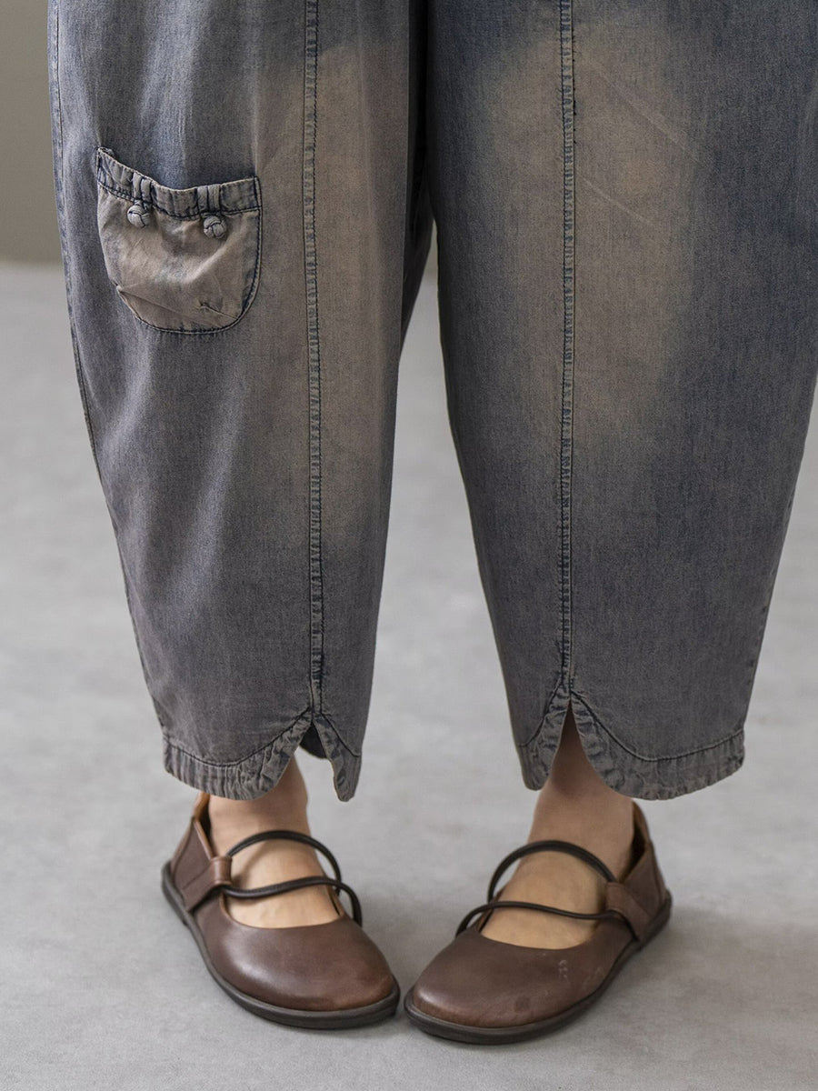 Summer Spliced Denim Shirt+pants Xx1035