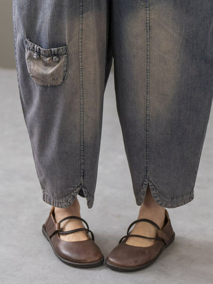 Summer Spliced Denim Shirt+pants Xx1035