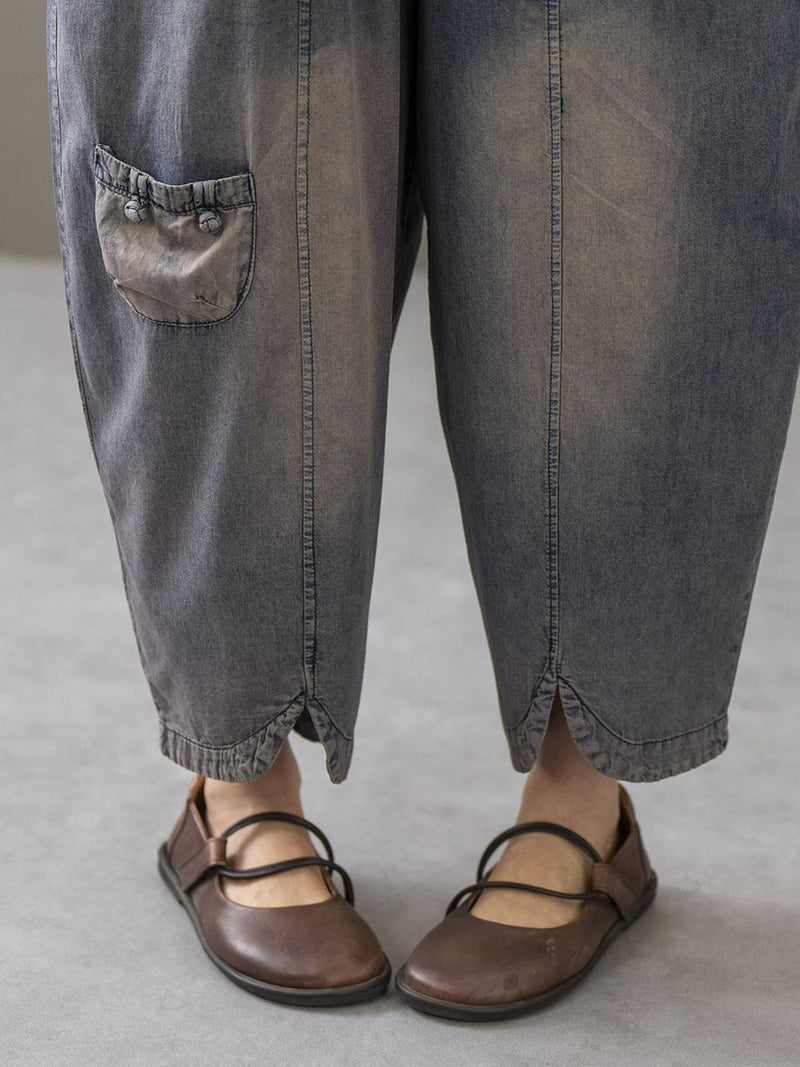 Summer Spliced Denim Shirt+pants Xx1035