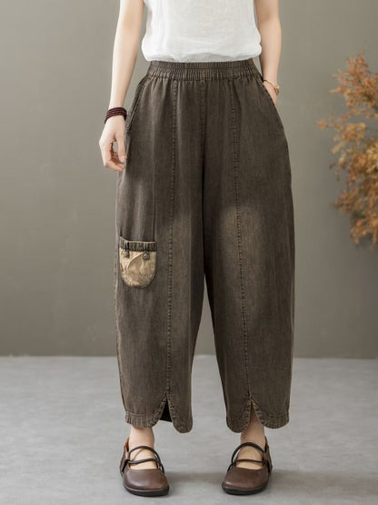 Summer Spliced Denim Shirt+pants Xx1035
