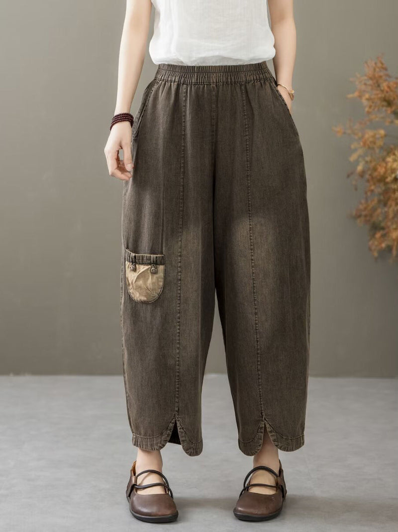 Summer Spliced Denim Shirt+pants Xx1035