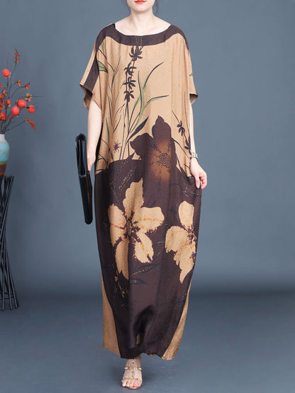 Summer Artsy Flower Colorblock Maxi Dress Xx1049