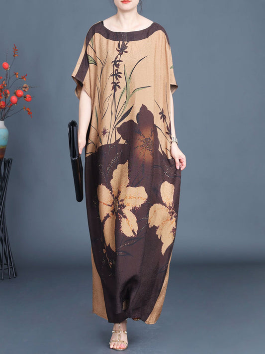 Summer Artsy Flower Colorblock Maxi Dress Xx1049