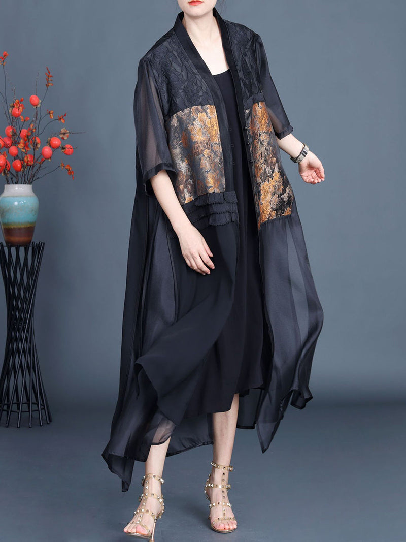 Summer Flower Spliced Jacquard Outwear Xx1004