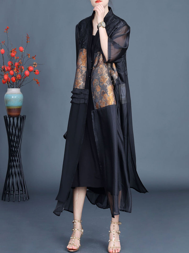 Summer Flower Spliced Jacquard Outwear Xx1004