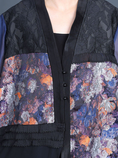 Summer Flower Spliced Jacquard Outwear Xx1004