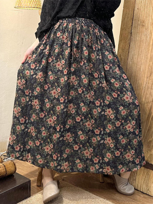 Summer Flower Dual-layer Cotton Skirt Ty1005
