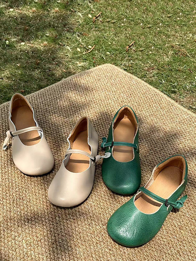 Summer Soft Leather Flat Shoes As1014