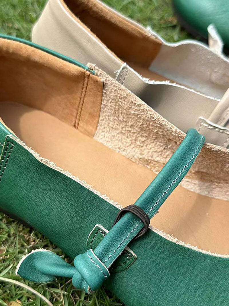 Summer Soft Leather Flat Shoes As1014