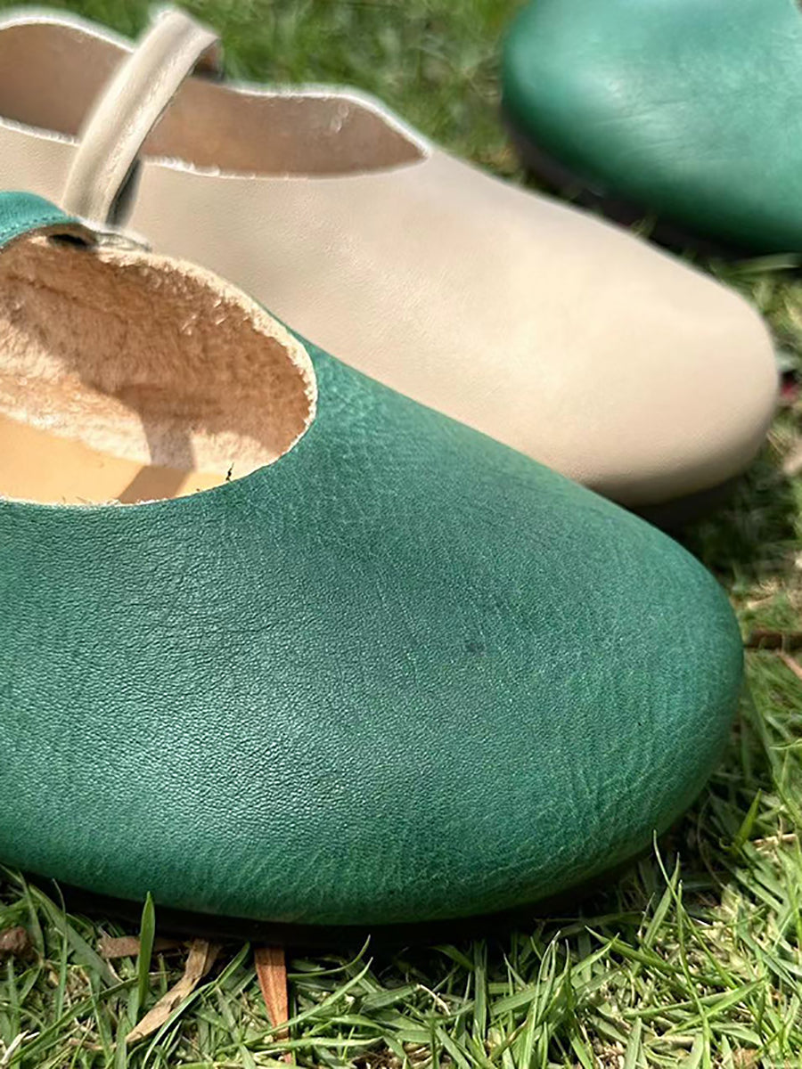 Summer Soft Leather Flat Shoes As1014