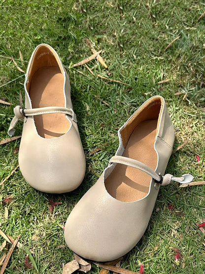 Summer Soft Leather Flat Shoes As1014