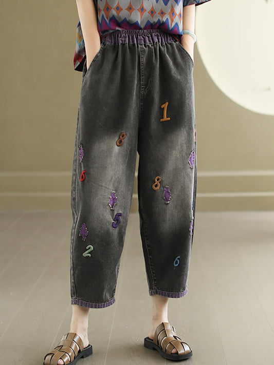 Summer Embroidery Denim Pants As1048