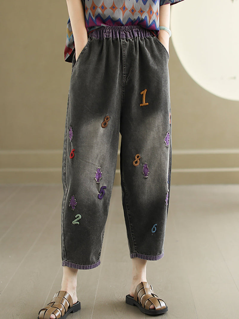 Summer Embroidery Denim Pants As1048