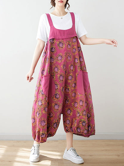 Summer Artsy Spliced Loose Jumpsuits As1051