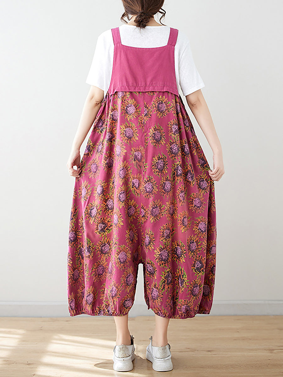 Summer Artsy Spliced Loose Jumpsuits As1051