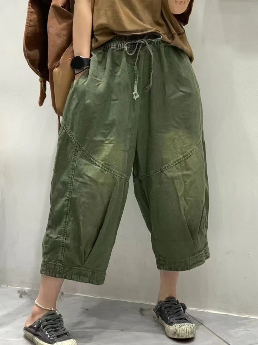 Summer Spliced Loose Harem Pants Fg1001