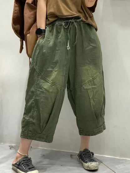 Summer Spliced Loose Harem Pants Fg1001